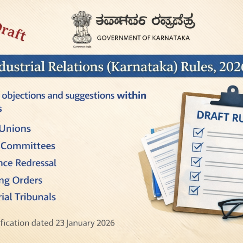 Industrial Relations (Karnataka) Rules, 2026 – Draft Notification
