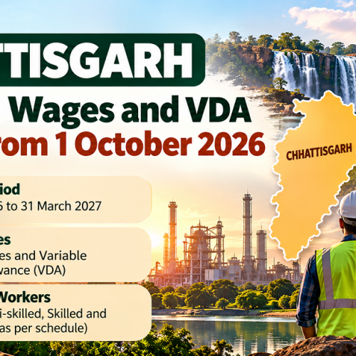 Chhattisgarh Minimum Wages and VDA Revised from 1 October 2026