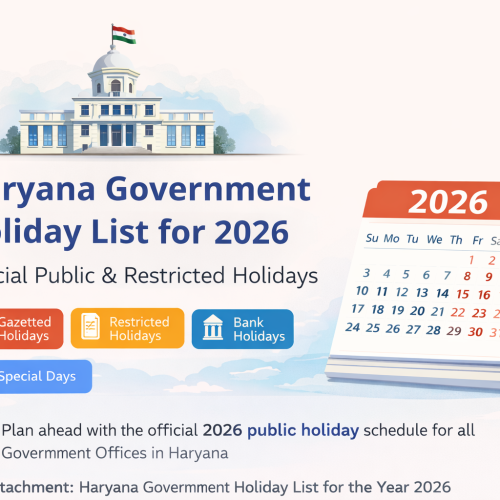 Haryana Government Holiday List 2026 – Official Public & Restricted Holidays