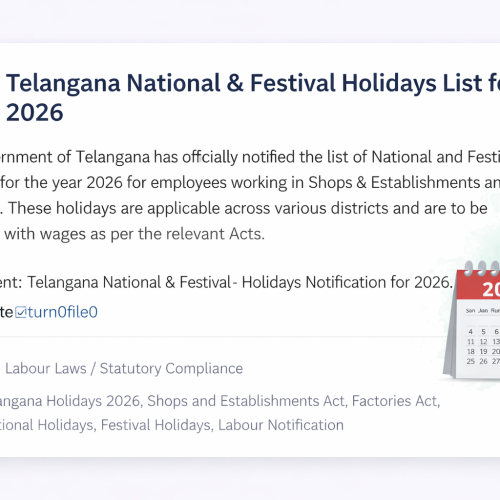 Telangana National & Festival Holidays List for 2026