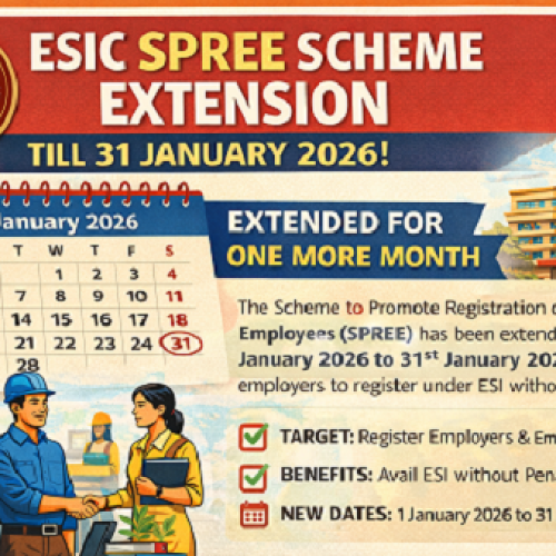 ESIC SPREE Scheme Extended till 31 January 2026