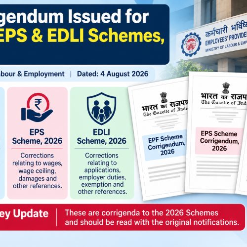 EPF, EPS & EDLI Schemes 2026 – Corrigendum