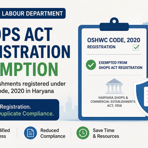 Haryana Labour Department Exemption from Shops Act Registration